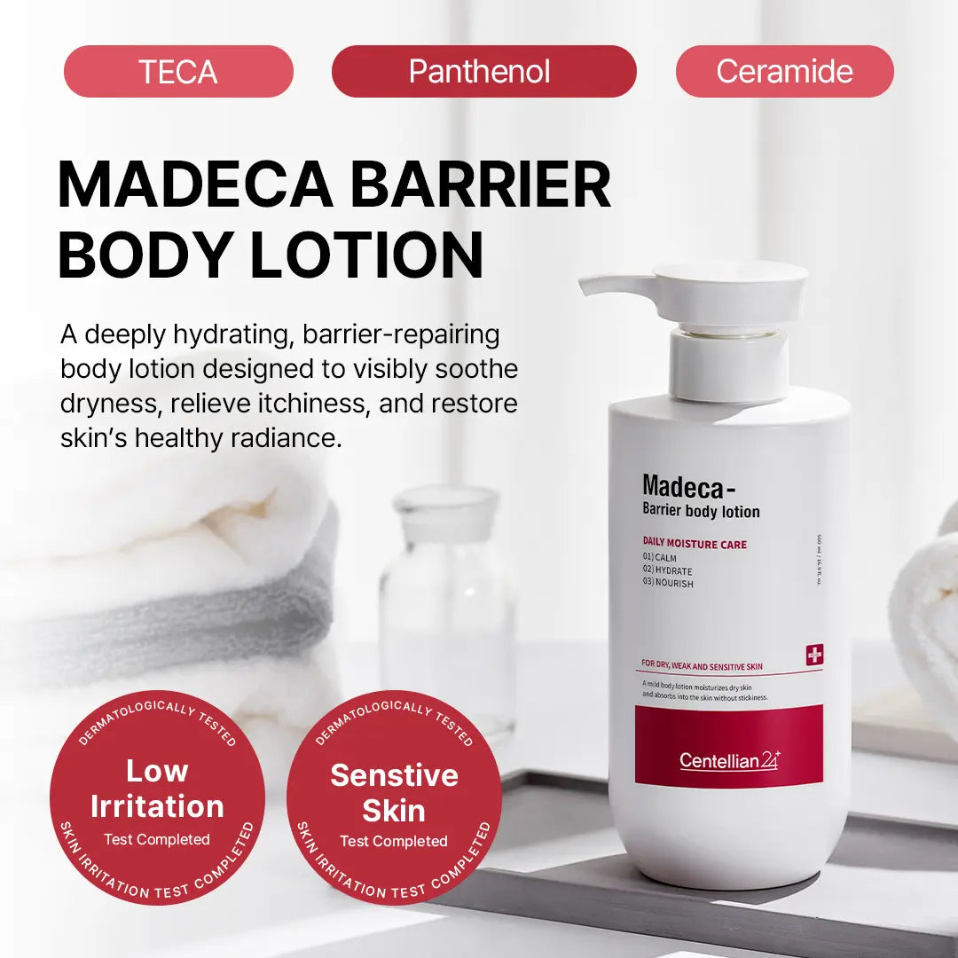 [Centellian24] Madeca Barrier Body Lotion | TECA Calming & Barrier Repair for Sensitive Skin | 65% Centella Asiatica & Patented Moistboom | Soothes Dryness Itchiness & Absorbs Quickly | Family-Safe Formula | 500Ml (16.9Fl Oz)