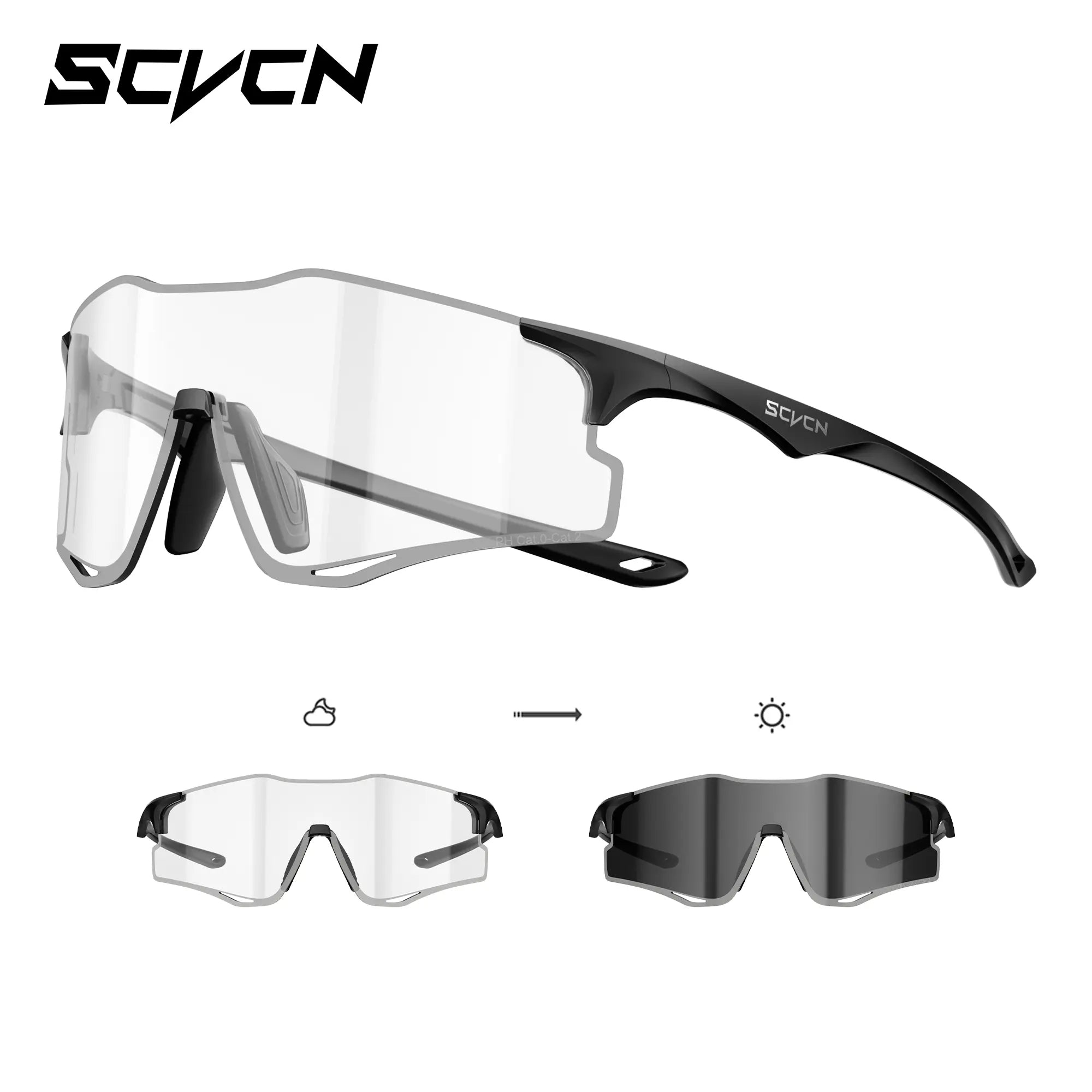 SCVCN Unisex Running Sunglasses (Choice of Mirrored or Photochromic Lenses) – 21.9G Lightweight Rimless Sports Eyewear Featuring Ventilated PC Lenses Outdoor Glasses Summerwins