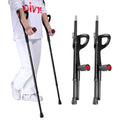 Forearm Crutches for Adults (1 Pair), Lightweight Elbow Crutches with 10 Adjustable Heights 30.4"-39.4", No Underarm Pain Medical Crutches with Anti-Slip Foot Pads & Safety Warning Lights, Portable for Post Surgery Injury Seniors Indoor Outdoor