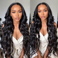 Hot Star Body Wave Wig 13X6 HD Transparent Lace Front Wigs Human Hair Pre Plucked 180% Density Brazilian Straight Frontal Wigs Human Hair with Baby Hair Natural Hairline for Women