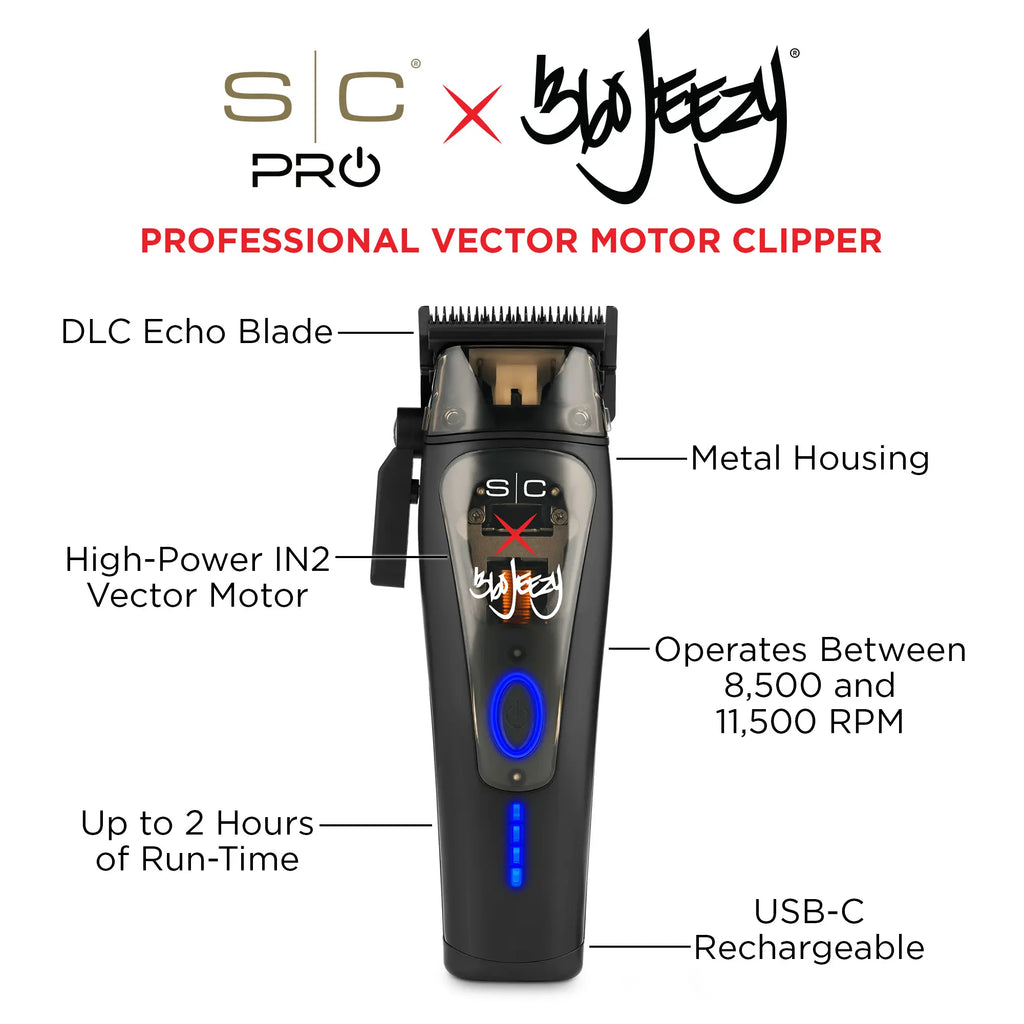 Stylecraft 360 Jeezy Hair Clipper and Instinct Metal Cordless Double Foil Shaver Bundle
