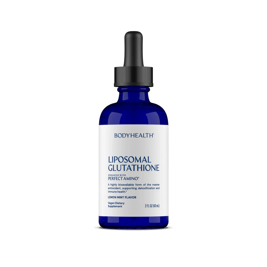 BODYHEALTH Liposomal Glutathione Liquid (100Mg) Master Antioxidant Supplement for Immune, Liver & Cellular Detox Support | Lemon Mint, Vegan, Non-Gmo, Gluten-Free, Dairy-Free, Keto-Friendly, Healthy Aging Support, Gmo Free