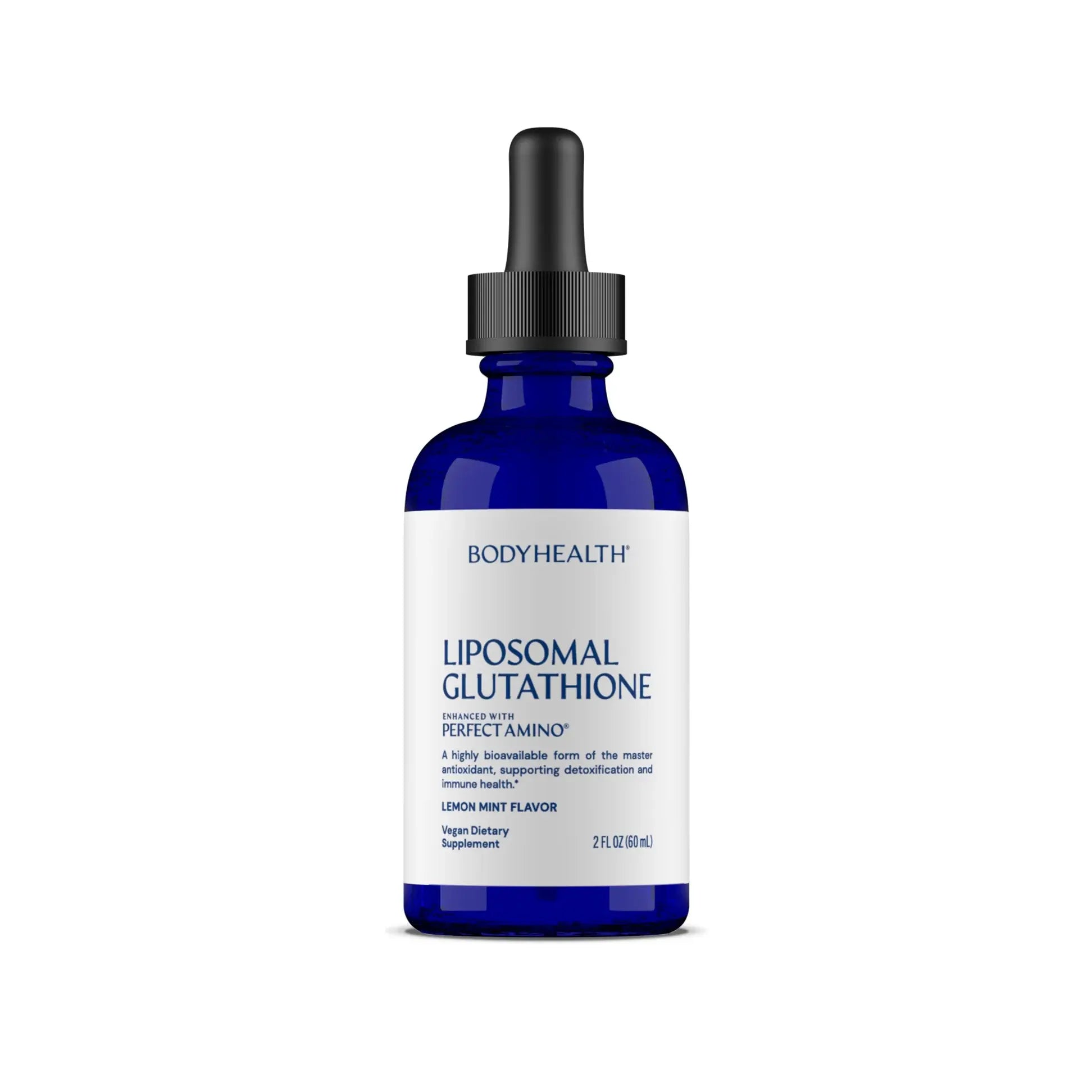 BODYHEALTH Liposomal Glutathione Liquid (100Mg) Master Antioxidant Supplement for Immune, Liver & Cellular Detox Support | Lemon Mint, Vegan, Non-Gmo, Gluten-Free, Dairy-Free, Keto-Friendly, Healthy Aging Support, Gmo Free