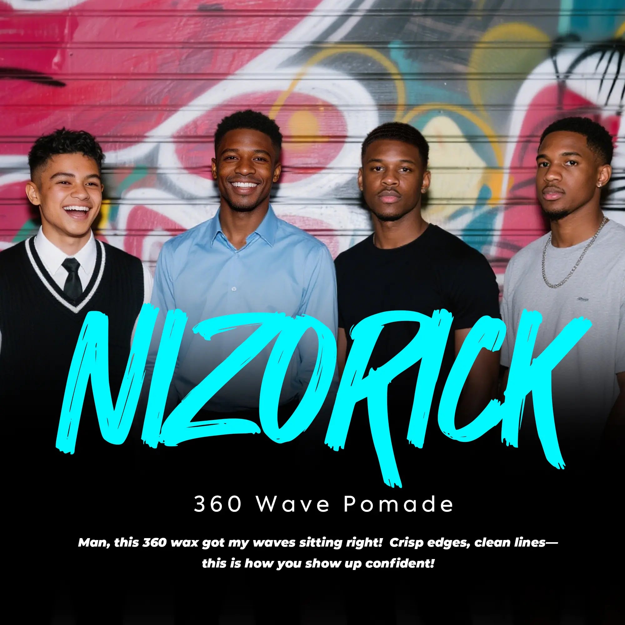 360 Wave Pomade for Men - Strong Hold Water-Based Styling for Defined Waves Non-Greasy Finish, 150G