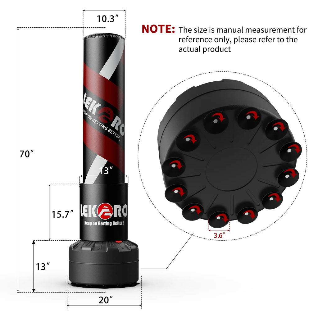 LEKÄRO Punching Bag with Stand, Freestanding Heavy Boxing Bag with Gloves, Stable Base, Fast Rebound for Home Gym Training | Ships in 2 Packages