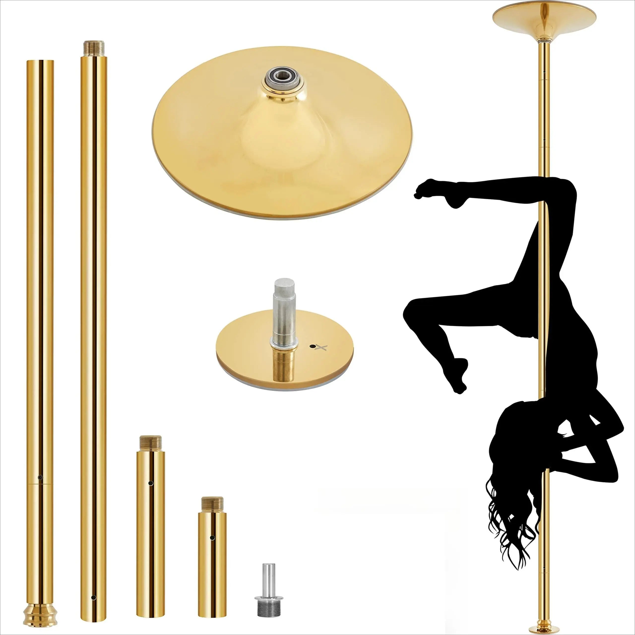 Portable Dancing Pole – 45Mm Spinning & Static Modes – Height Adjustable Removable Fitness Pole – for Home Gym, Exercise, Club & Party
