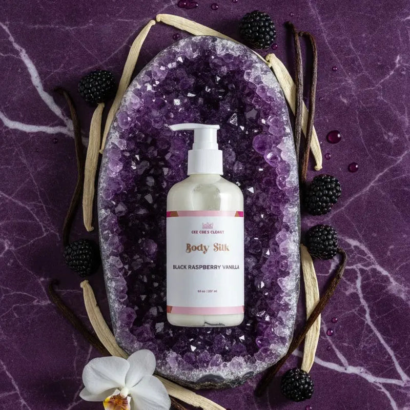 Black Raspberry Vanilla Body Silk for Soft Moisturized Skin | Plum Wine Vanilla Body Lotion | Niacinamide Brightening | Luxury Body Skincare Women
