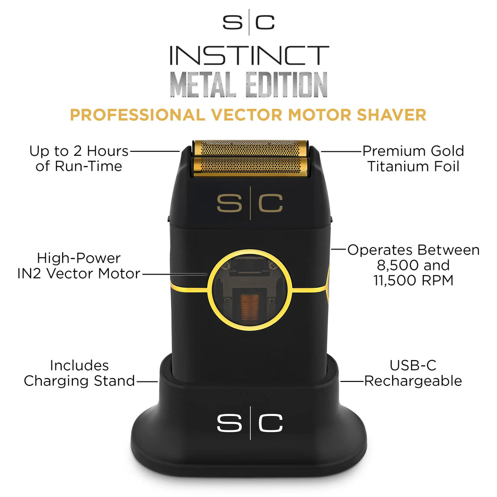Stylecraft 360 Jeezy Hair Clipper and Instinct Metal Cordless Double Foil Shaver Bundle