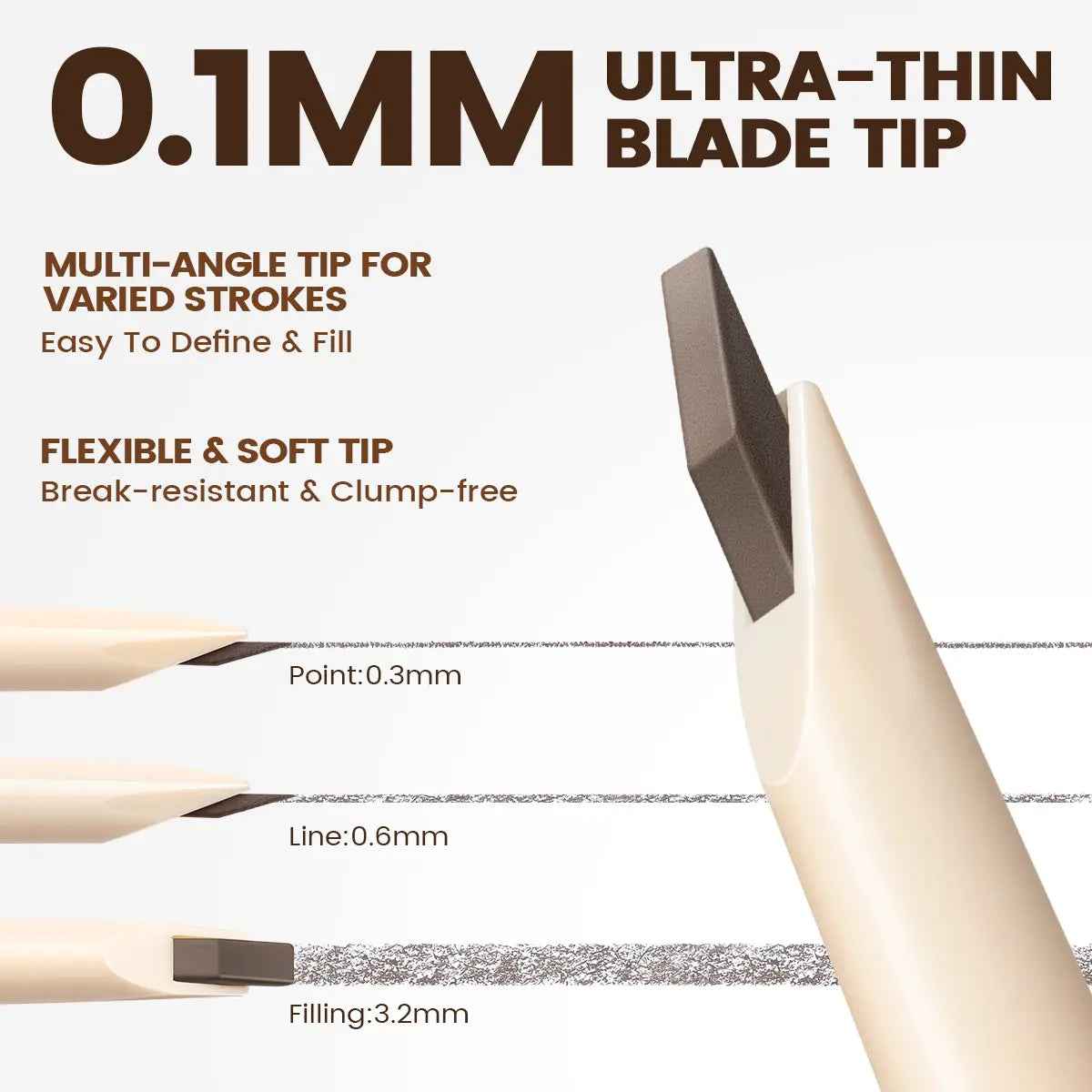 FOCALLURE Eversharp Blade Cosmetic Eyebrow Pencil with Sharpener, Waterproof, Smudge-Proof, High Pigmented, Break-Resistant, Non-Caking, Smooth Pre-Filled Natural-Looking Makeup Eyebrow Pencil