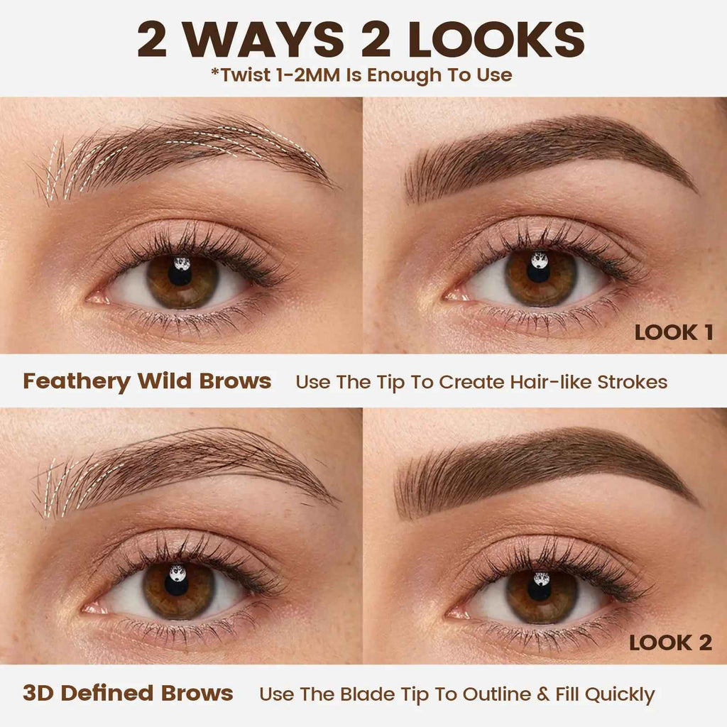 FOCALLURE Eversharp Blade Cosmetic Eyebrow Pencil with Sharpener, Waterproof, Smudge-Proof, High Pigmented, Break-Resistant, Non-Caking, Smooth Pre-Filled Natural-Looking Makeup Eyebrow Pencil