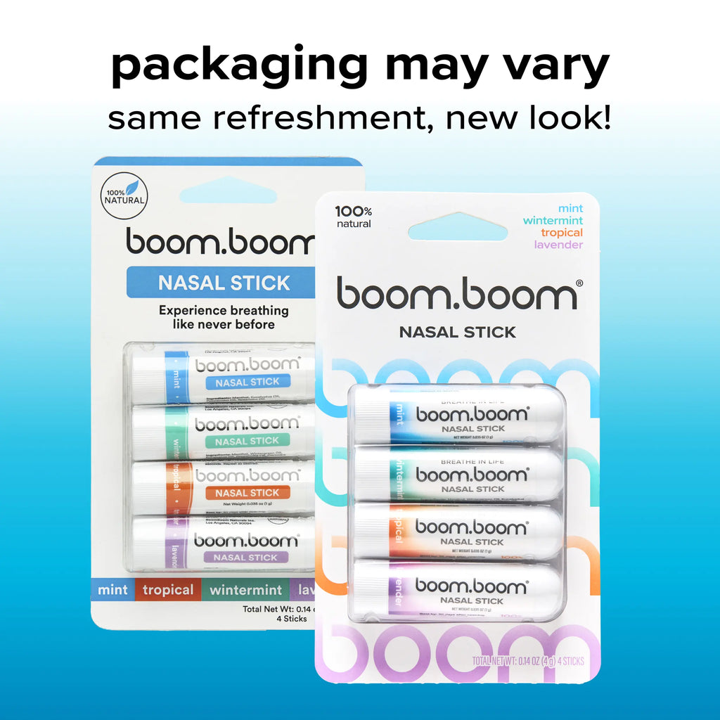 Boomboom Nasal Stick: Free Your Nose | Featured on Shark Tank | Powerful Essential Oils with Vapor Flow Technology | Breathe in Life Remedies Treatment