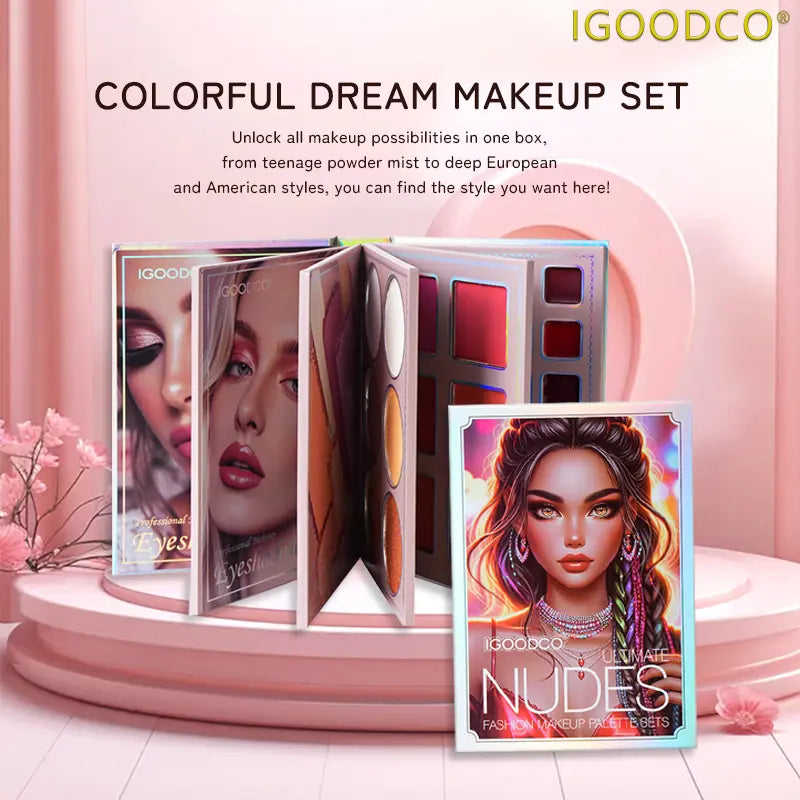 Igoodco 78-Shade Makeup Kit Set - European American Eyeshadow Palette with Multicolor Matte Highlighter, Lip Products, Eyeliner for Cosplay, Model IG3156, 1-Piece,Summerwins