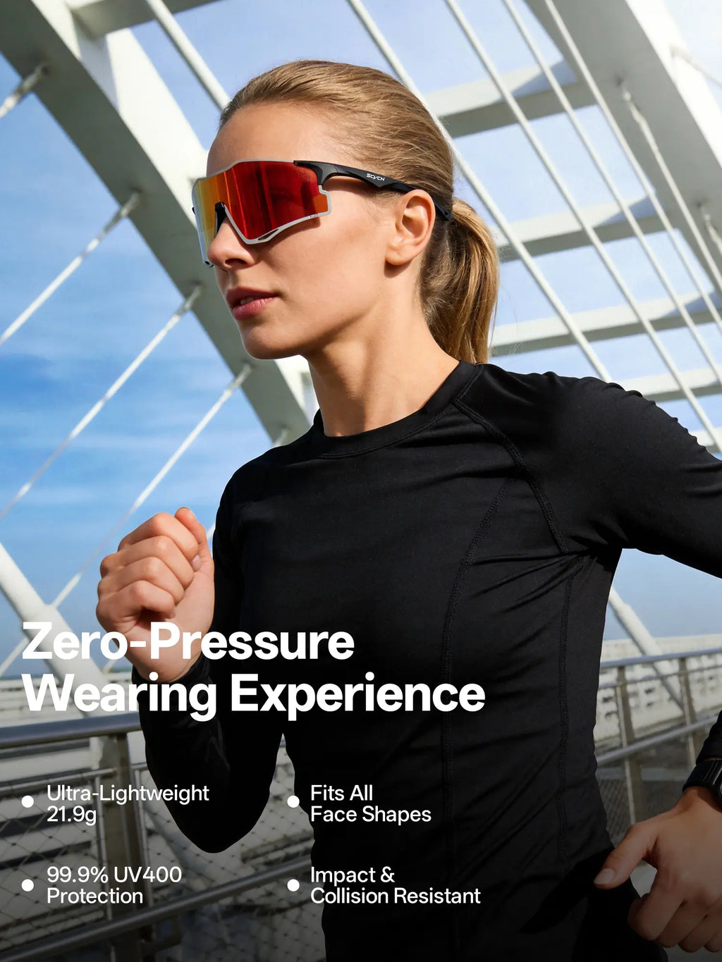 SCVCN Unisex Running Sunglasses (Choice of Mirrored or Photochromic Lenses) – 21.9G Lightweight Rimless Sports Eyewear Featuring Ventilated PC Lenses Outdoor Glasses Summerwins