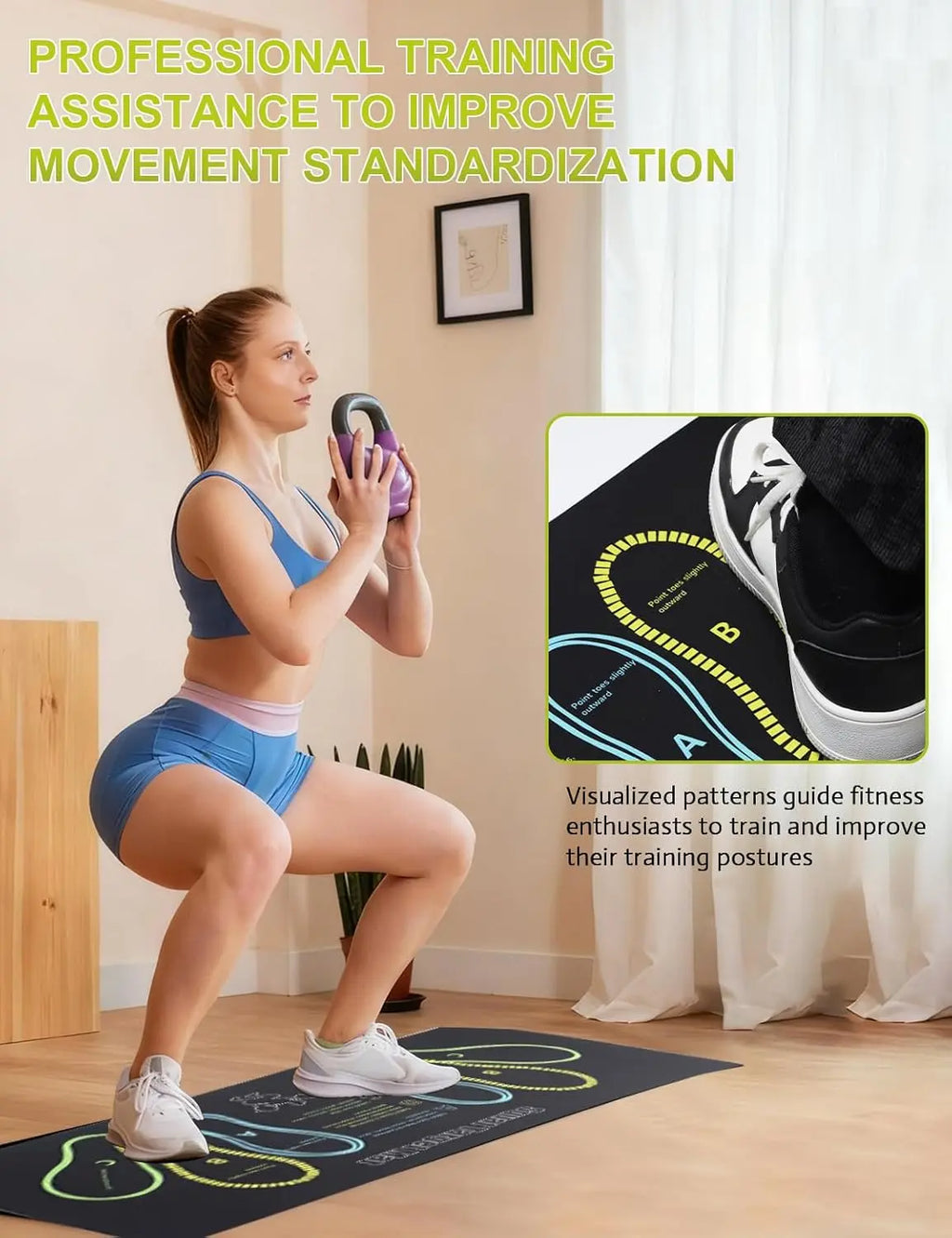 Exercise Mat Perfect for Squats, Leg and Ab Workouts, Squat Guide Mat, Squat Step Position, Squat Mat Knee Mat Lightweight and Portable for Men and Women Summervibes