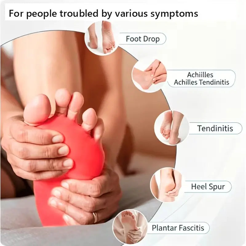 Adjustable Unisex Night Splint for Foot Drop and Plantar Fasciitis, Upgraded Support Straps with Adjustable Shoulder Strap, Provides Relief for Achilles Tendonitis and Heel Spurs; Suitable for Day and Night Use. Ankle Support Brace with Foot Cup.