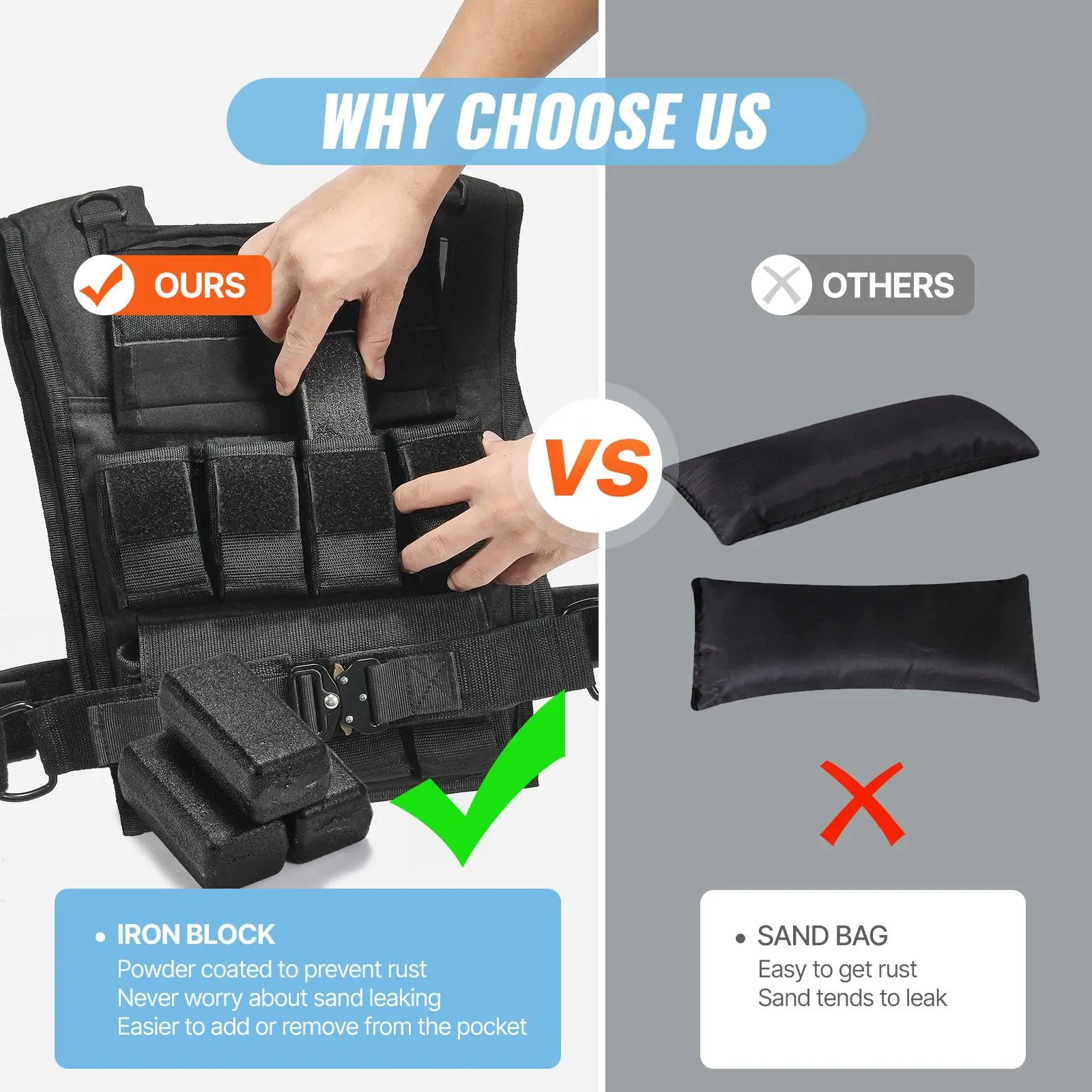 【Dealsforyoudays】Vevor Adjustable Weighted Vest, 35Lb Weight Vest with Iron Weights, Shoulder Pad, and Reflective Stripe, Body Weight Vest Exercise Set for Men Women, Workout Equipment for Strength Training Running