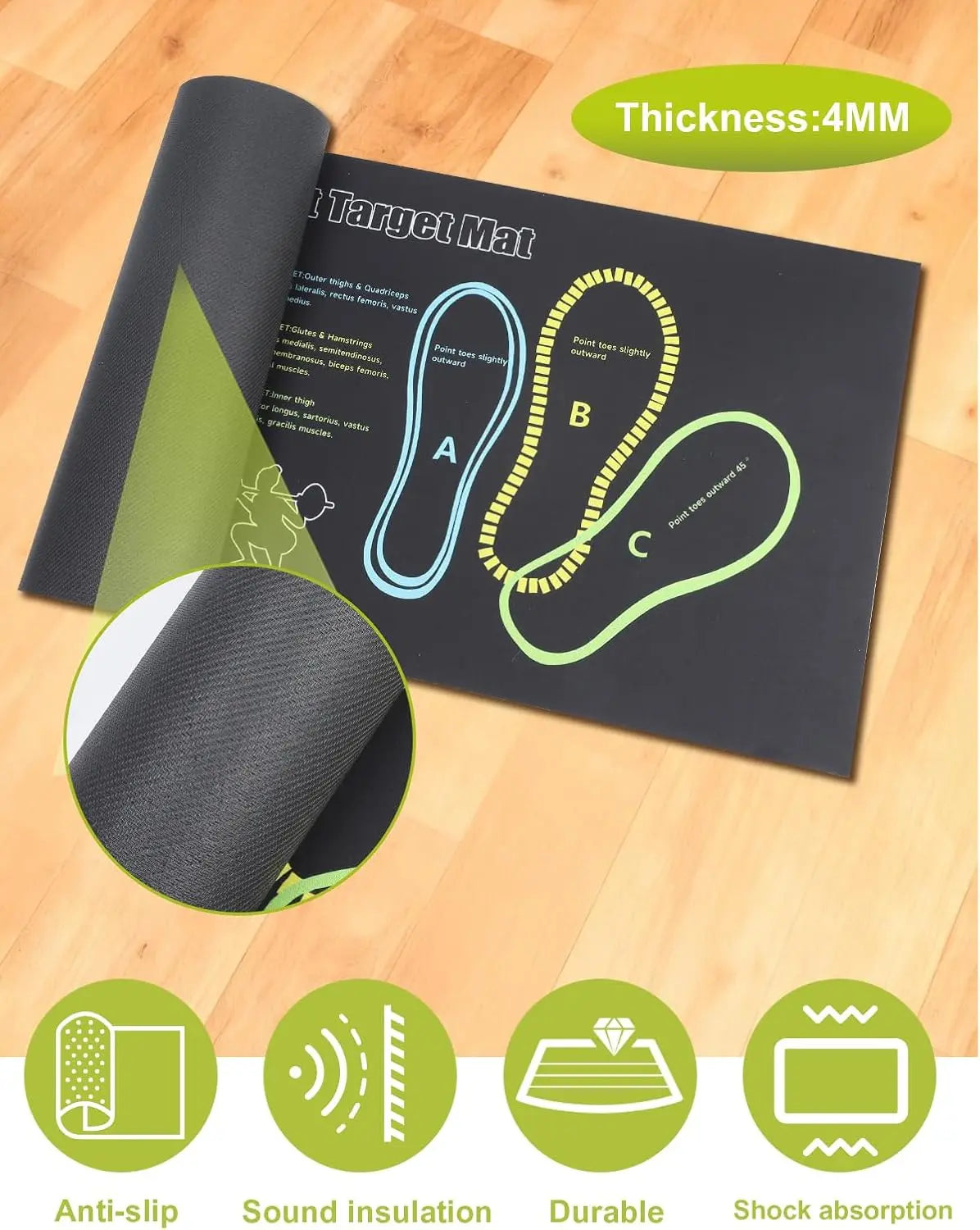 Anti-Slip Squat Pad Set, Durable Non-Skid Training Mat for Home and Gym Use, Ideal Exercise Equipment for Fitness Enthusiasts, Gym Accessories, Gym Floor Mat, Exercise Mat Tiles