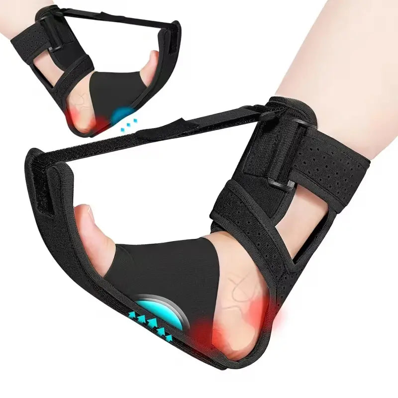 Adjustable Unisex Night Splint for Foot Drop and Plantar Fasciitis, Upgraded Support Straps with Adjustable Shoulder Strap, Provides Relief for Achilles Tendonitis and Heel Spurs; Suitable for Day and Night Use. Ankle Support Brace with Foot Cup.