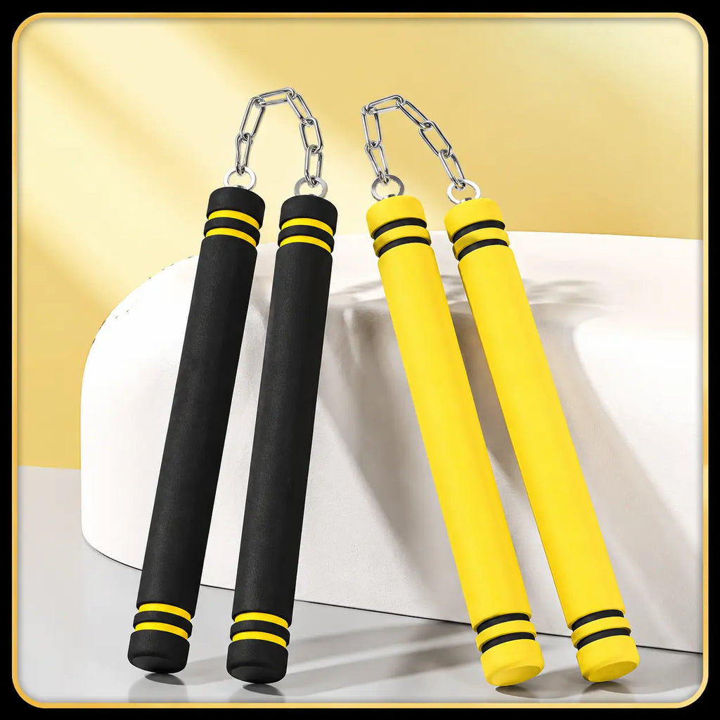 🥋 Foam Rubber Safe Training Nunchucks | Steel Chain & Bearing System Design, Martial Arts Taekwondo Gear for Kids, Beginners & Adult Practitioners ✨