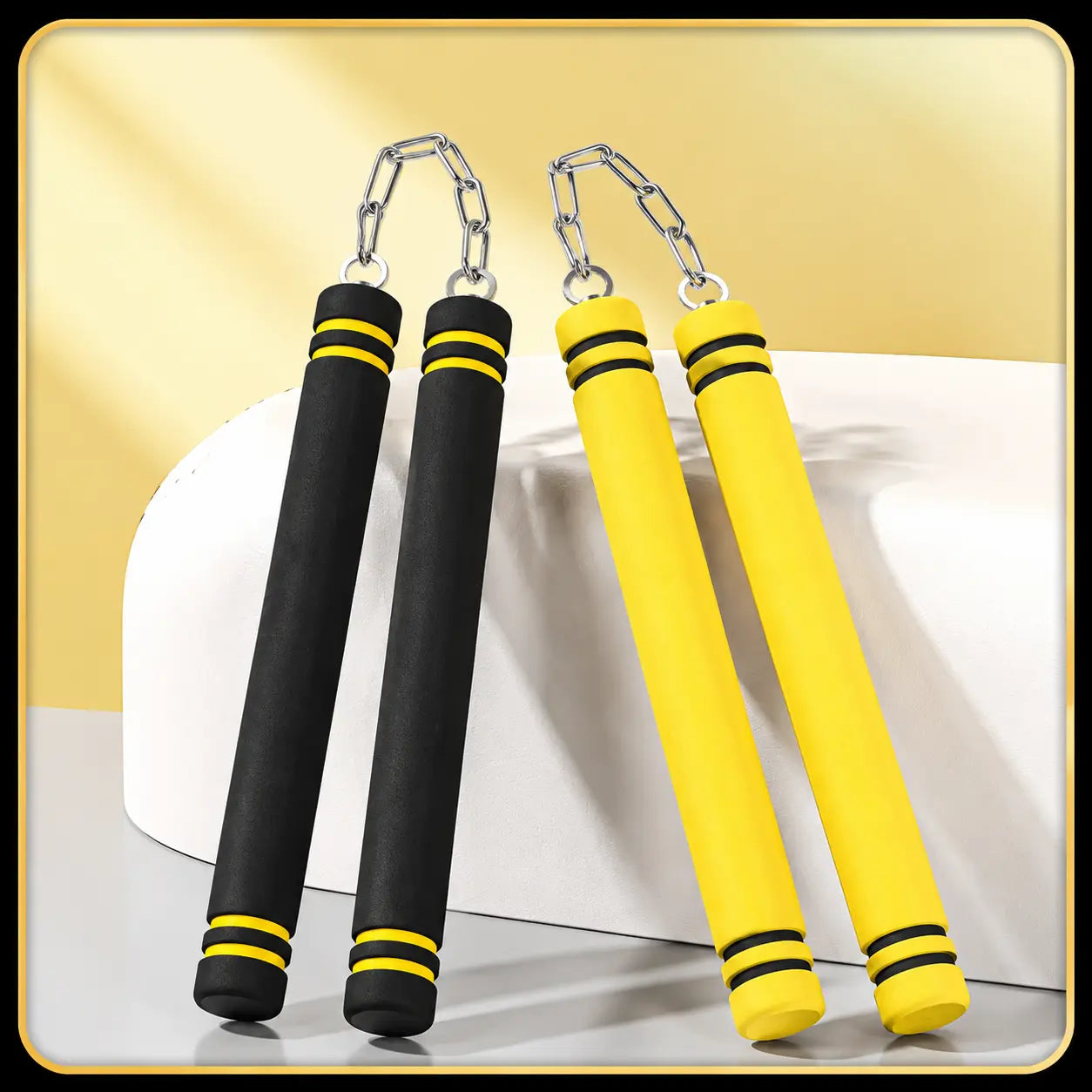 🥋 Foam Rubber Safe Training Nunchucks | Steel Chain & Bearing System Design, Martial Arts Taekwondo Gear for Kids, Beginners & Adult Practitioners ✨