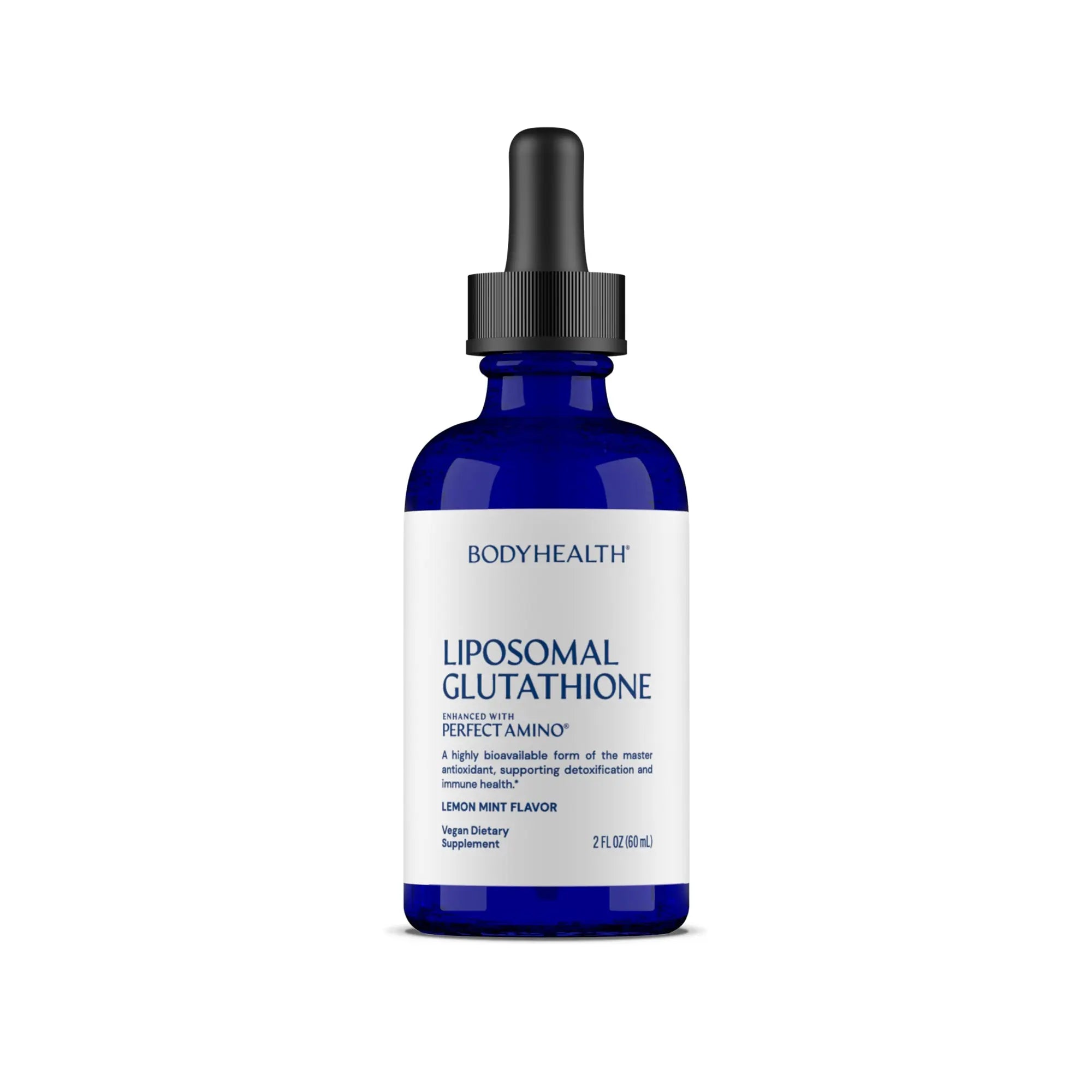 BODYHEALTH Liposomal Glutathione Liquid (100Mg) Master Antioxidant Supplement for Immune, Liver & Cellular Detox Support | Lemon Mint, Vegan, Non-Gmo, Gluten-Free, Dairy-Free, Keto-Friendly, Healthy Aging Support, Gmo Free