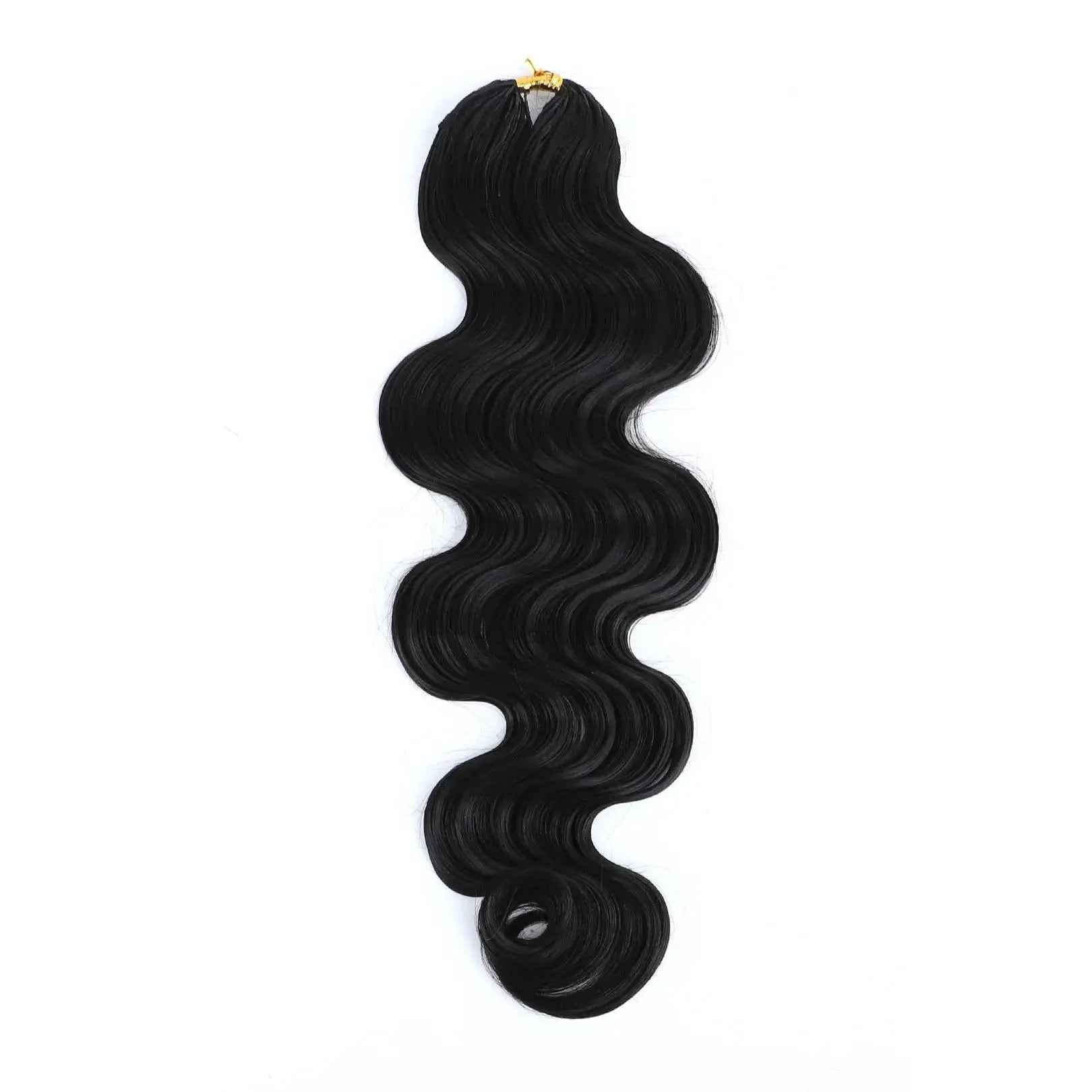 Ygwigs Pre-Separated Feather Crochet Hair Extension Body Wave Human Hair FE22
