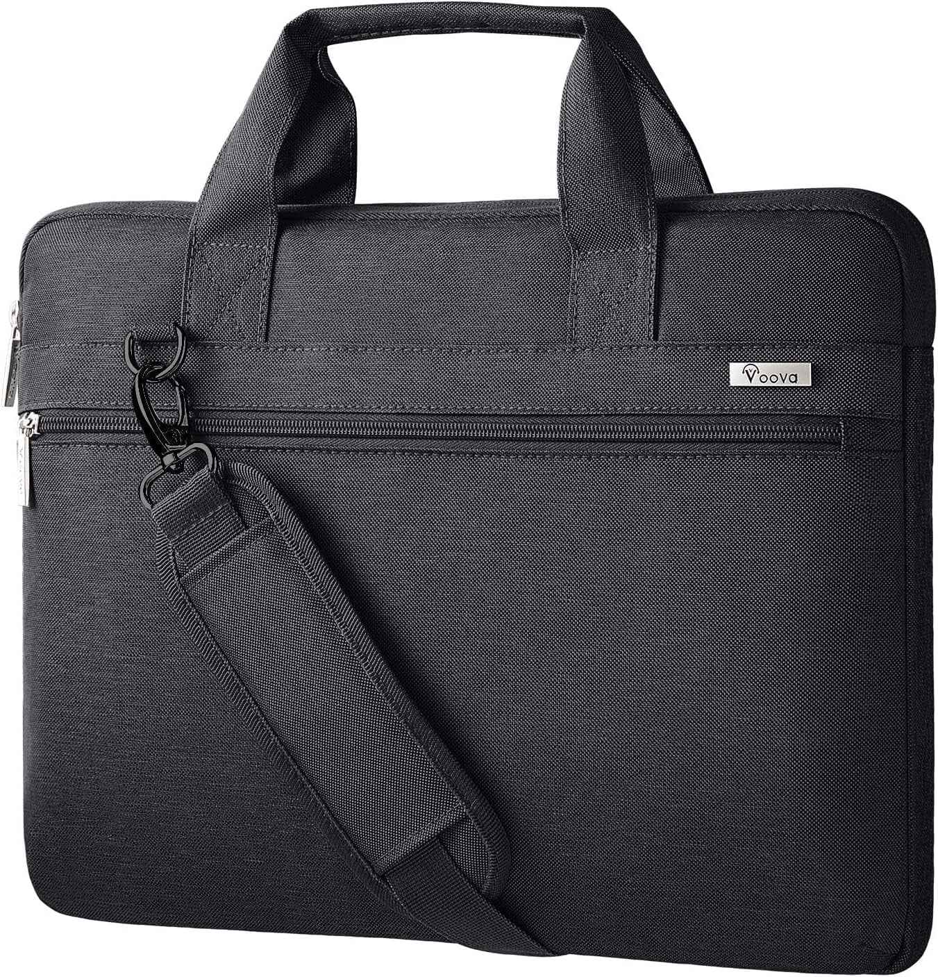 Laptop Bag 17 17.3 Inch, 360° Protective Laptop Case Sleeve with Shoulder Strap Compatible with 17-18 Inch Lenovo Asus Acer Dell Hp, Waterproof Computer Bag Slim Briefcase for Men Women, Black