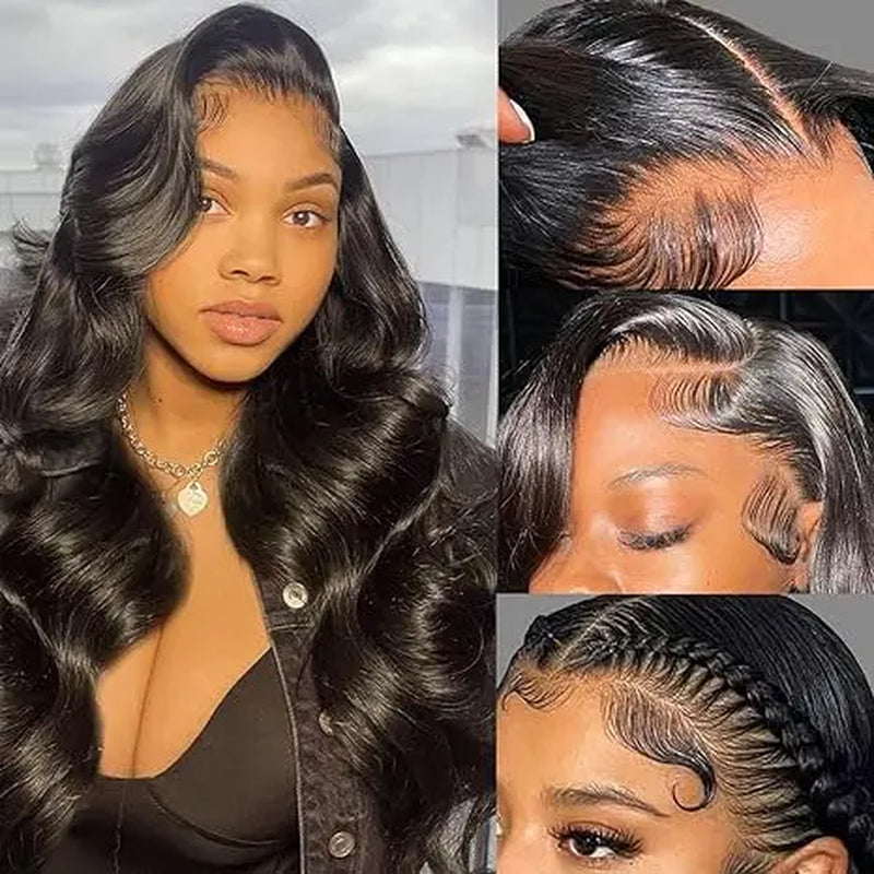 Hot Star Body Wave Wig 13X6 HD Transparent Lace Front Wigs Human Hair Pre Plucked 180% Density Brazilian Straight Frontal Wigs Human Hair with Baby Hair Natural Hairline for Women