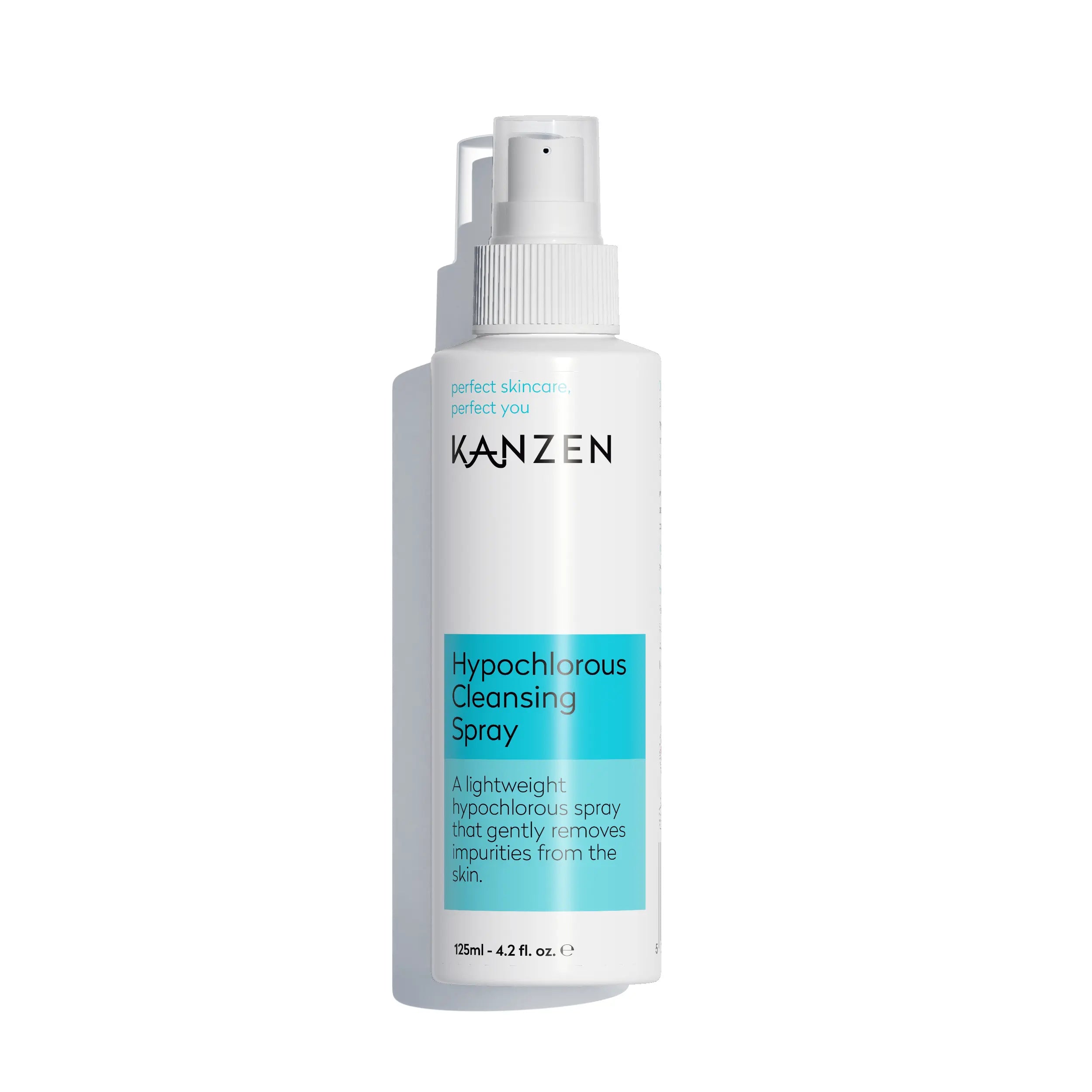Kanzen Skincare Hypochlorous Cleansing anti Bacterial Spray 125Ml 4.2 Fl Oz | 125Ppm Hypochlorous Acid, Skincare Facial Spray | for Sensitive Skin, Acne Prone Skin, Non Comedogenic | Pure Ingredients