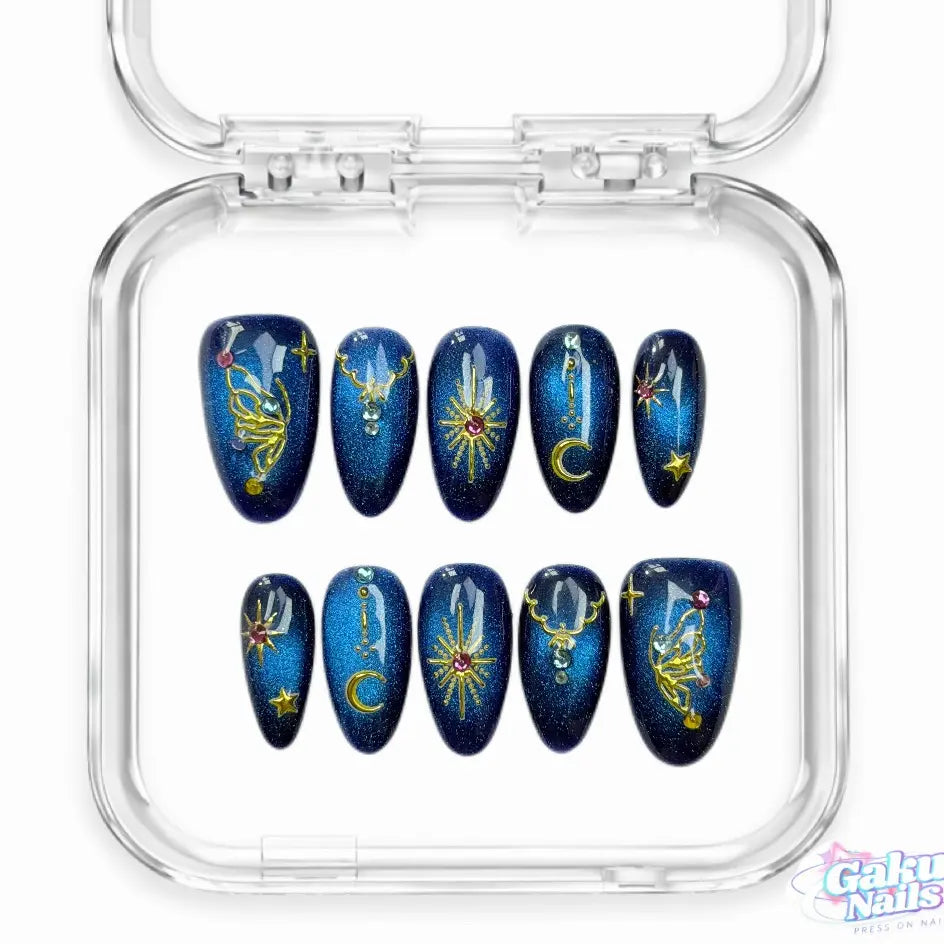 Gakunails MEDIUM ALMOND Collection - 23Mm Length Handmade Press on Nails with Toolkit & Reusable Design for Eco-Friendly Beauty Sticky Tabs Debonder