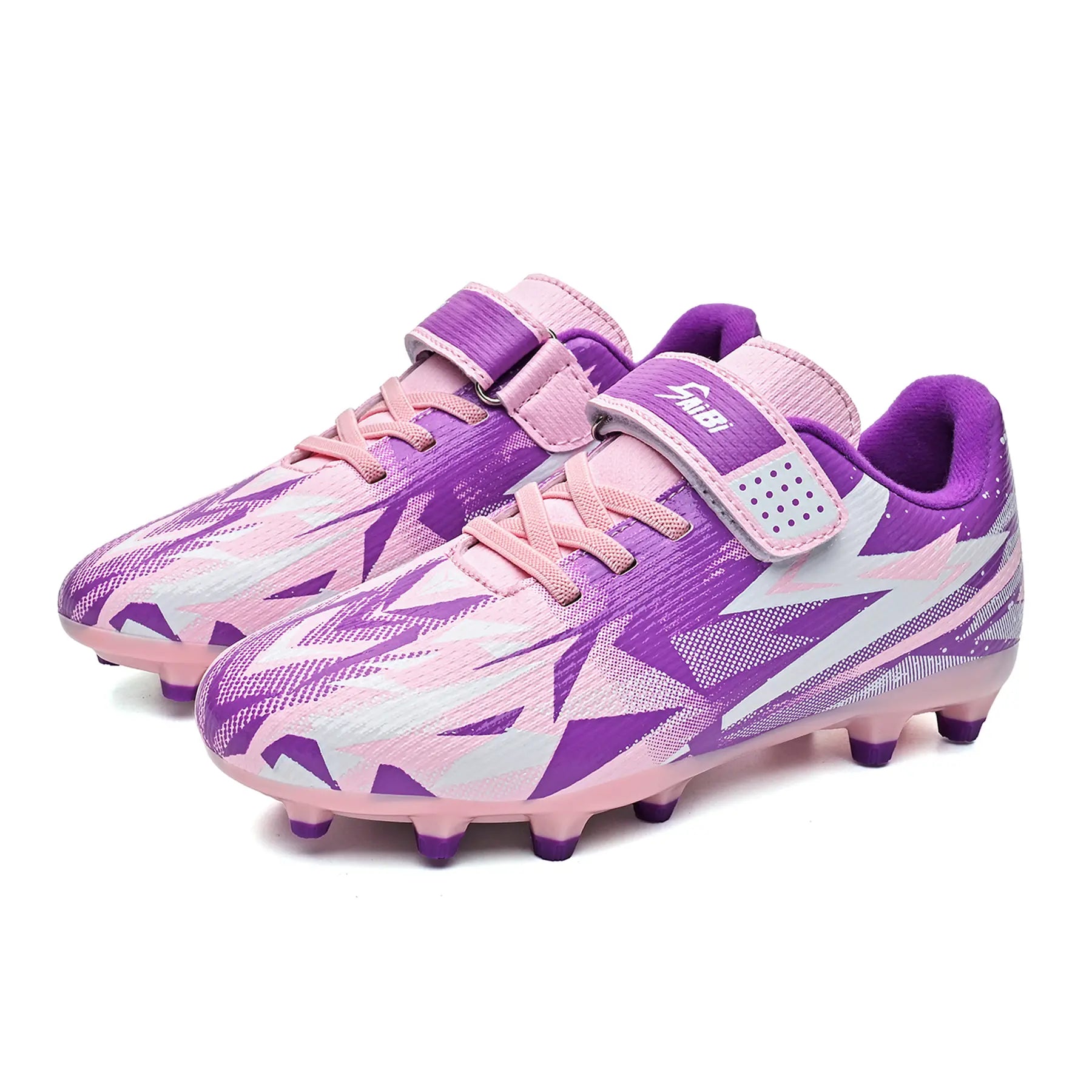 Kids Soccer Cleats for Boys Girls, High Turf Football Boot Youth Outdoor Soccer Shoes, Durable TPU Cleats Firm Ground Training Cleats with Secure Strap Fit for Practice and Game Day