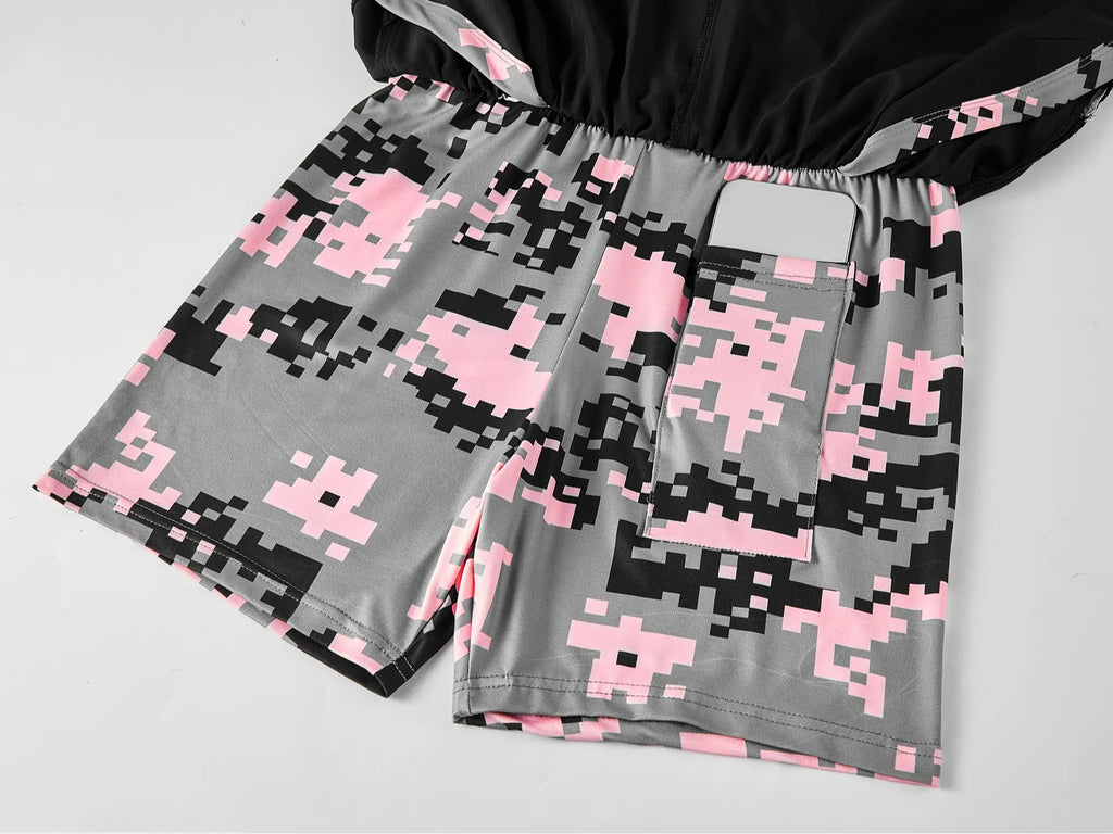 4-Pack Women’S 2-In-1 Camouflage Lined Running Shorts — Quick-Drying, Anti-Chafing Sports Shorts with No Ride-Up Issues, Suitable for the Gym, Yoga, and Outdoor Workouts