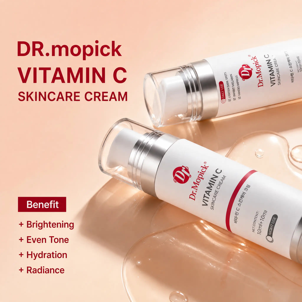 Dr.Mopick Advanced Vitamin C Brightening Complex Dual Chamber Niacinamide Serum Day Night Hydrating Face Care Moisturizer Skin Repair