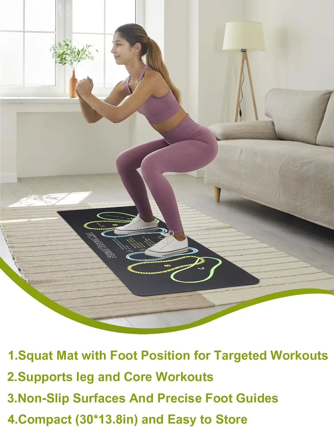 Anti-Slip Squat Pad Set, Durable Non-Skid Training Mat for Home and Gym Use, Ideal Exercise Equipment for Fitness Enthusiasts, Gym Accessories, Gym Floor Mat, Exercise Mat Tiles