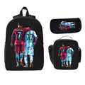 CR7 Soccer School Backpack Set for School Bag with Lunch Bag Pencil Case 3Pcs Set Idea for Student School
