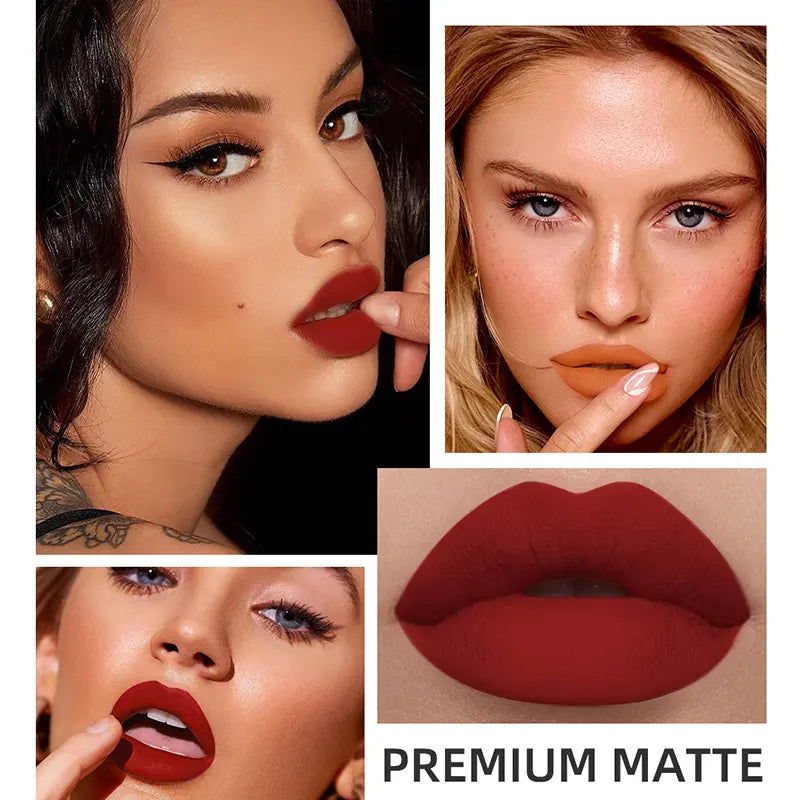 3PCS Matte Velvet Lip Gloss, Non-Stick Cup and Non-Fading Full-Coverage Lip Gloss, Suitable for All Skin Types,Multiple Colors to Choose From，Ideal for Everyday Use - Linford's shop