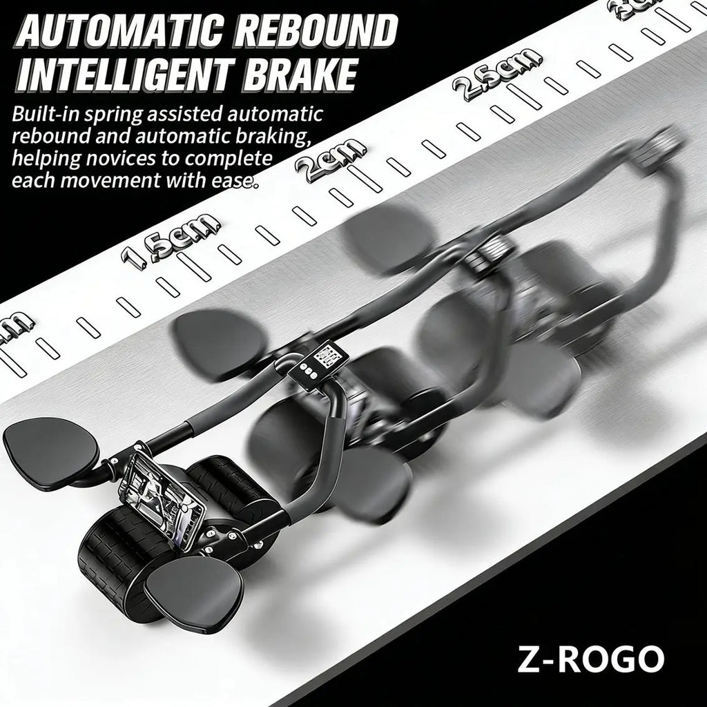 Ab Roller Wheel with Elbow Support - Automatic Rebound Abdominal Muscle Trainer, Tummy Exercise Equipment for Home Gym, Unisex Core & Full Body Workout Gear, Ideal Gift for Gym Lovers Fitness Digital Timer