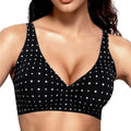 Vertvie Jelly Bra Polka Dots Deep V Seamless Bras Wireless Everyday T-Shirt Bra Plunge with Wide Straps Comfort & Sexy