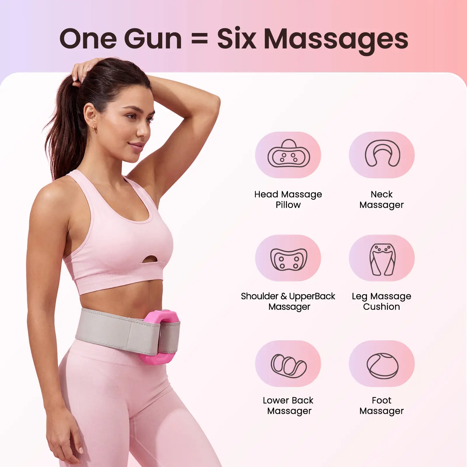 Zenrous 2026 New Wearable Fascia Ring– Adjustable Vibration Belt for Waist, Back & Legs – Cordless Portable Percussive Machine for Muscle Recovery & Tension Relief