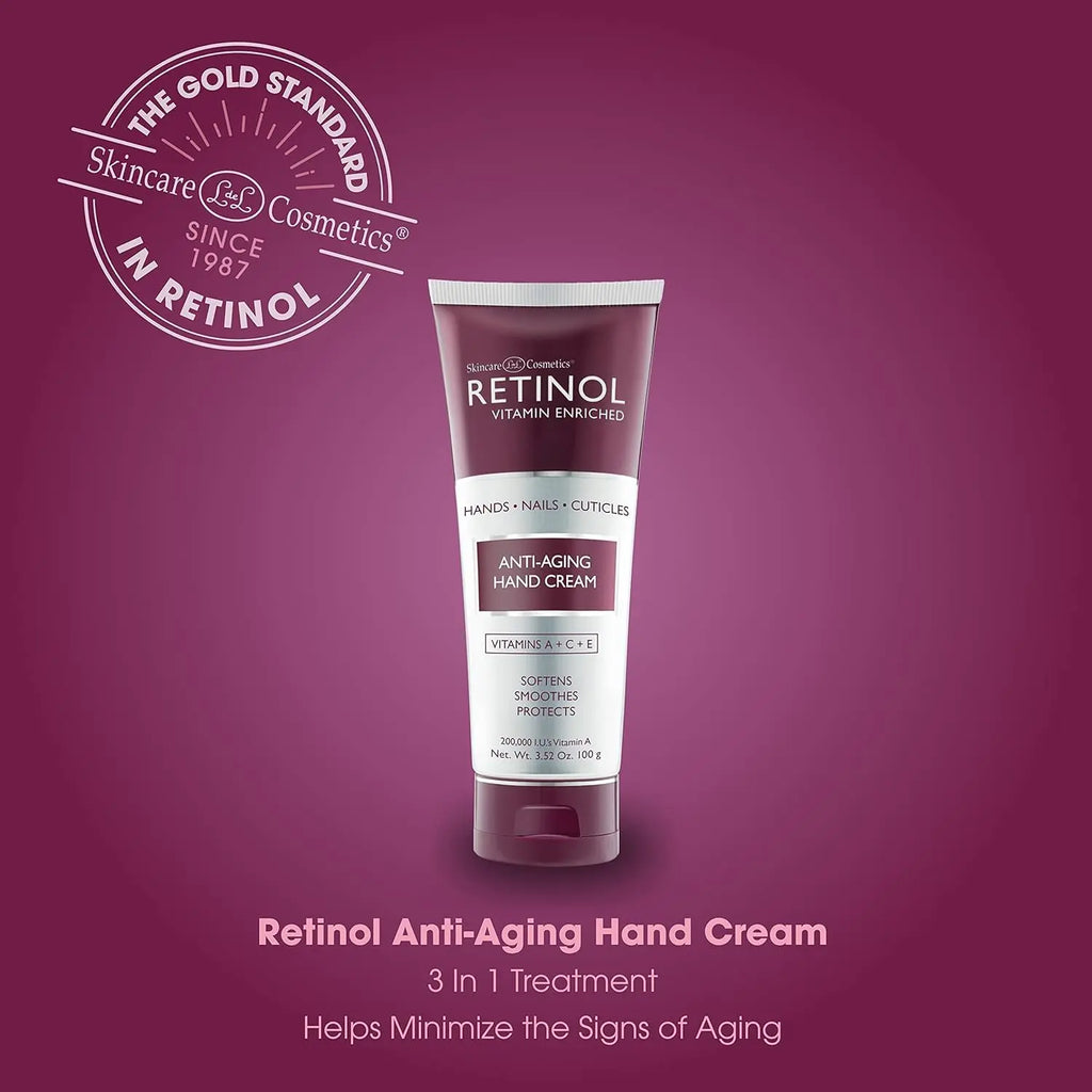 3-Pack: Retinol Anti-Aging Hand Cream - Vitamin a Retinol + Vitamins C & E + Green Tea Extract - Hands, Nails & Cuticles - LIVAURA
