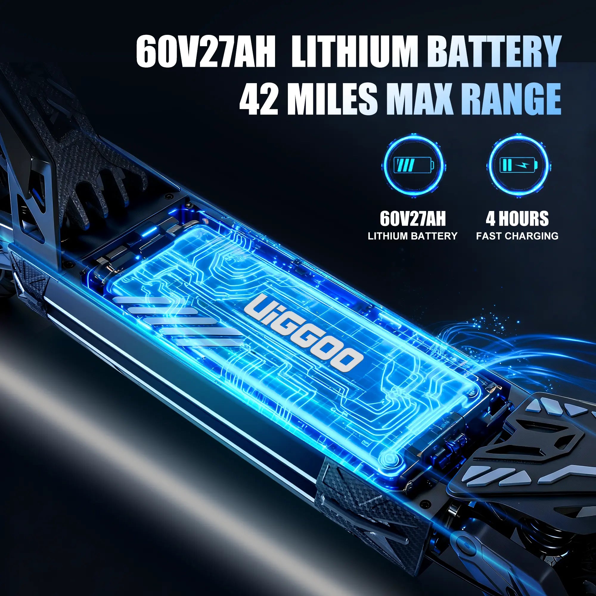 K2MAX Adult Electric Scooter, with a Speed of 45MPH, a 4000W Motor, NFC Card Unlocking, 60V 27Ahbattery, the Longest Riding Distance Is 42 Miles, Equippedwith Front and Rear Shock Absorbers, and a Foldableelectric Scooter