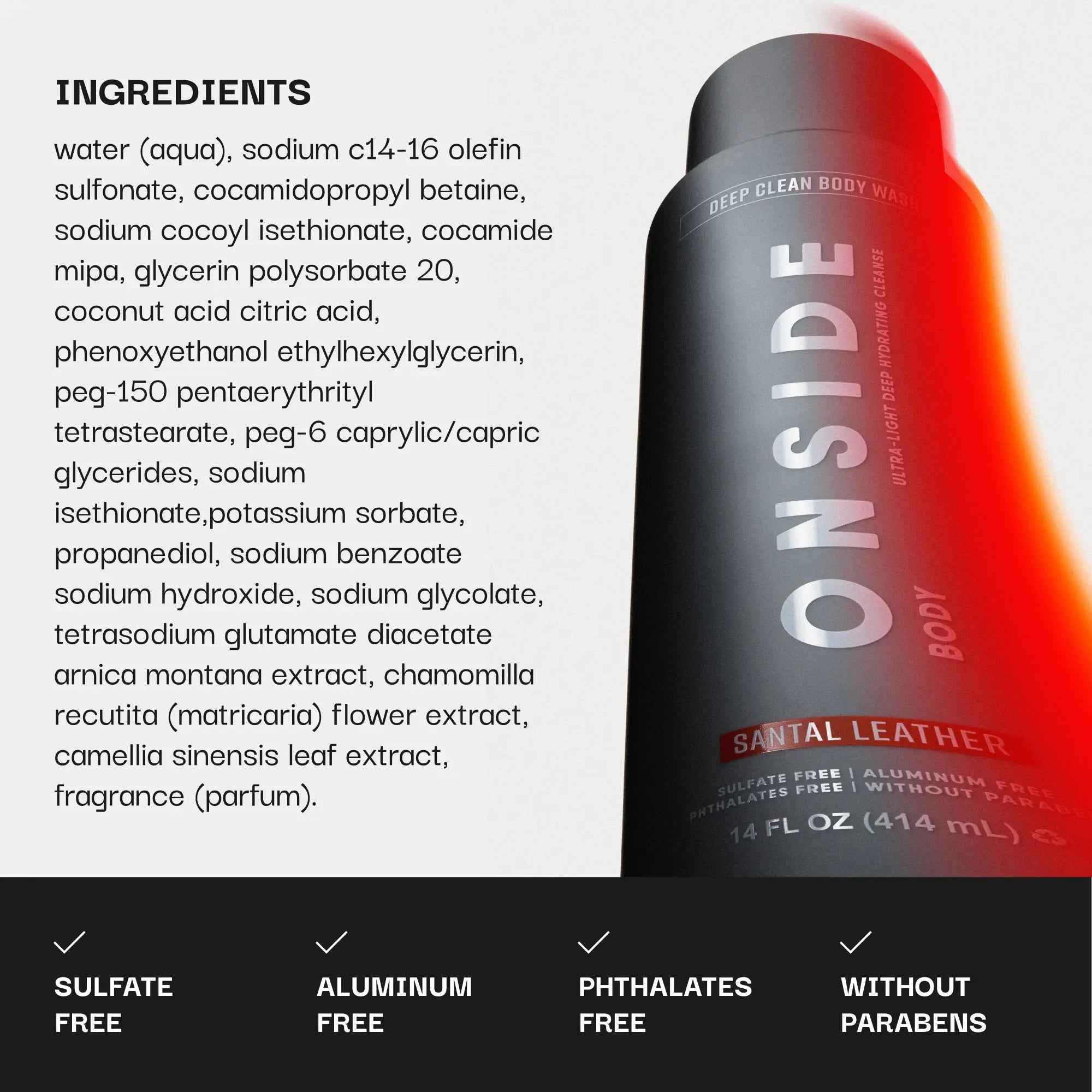 ONSIDE Deep Clean Body Wash | Removes Sweat, Dirt & Buildup | Maintains Skin Balance, Soothes & Refreshes | Dermatologist Tested + Sulfate, Paraben & Phthalate Free