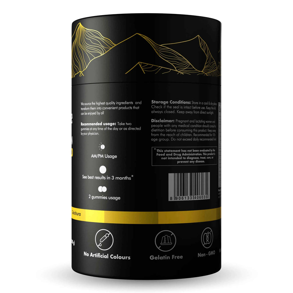 Be Bodywise by Root Labs Pure Himalayan Shilajit Gummies | New Year New Me Edition | 3000 Mg with KSM-66 Ashwagandha, Gokshura, Saffron, Black Musli | Fulvic Acid & 85+ Trace Minerals | No Added Sugar | Natural Strength, Focus & Stamina Support