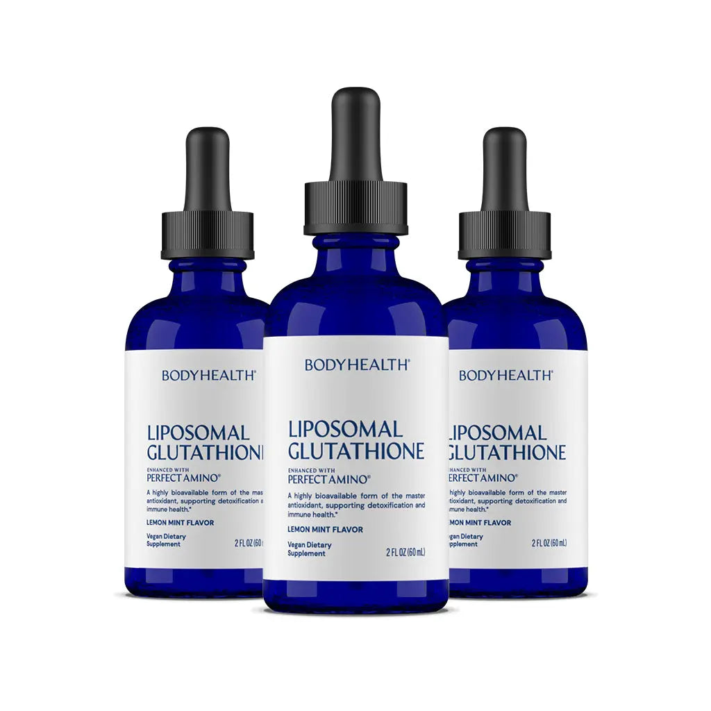 BODYHEALTH Liposomal Glutathione Liquid (100Mg) Master Antioxidant Supplement for Immune, Liver & Cellular Detox Support | Lemon Mint, Vegan, Non-Gmo, Gluten-Free, Dairy-Free, Keto-Friendly, Healthy Aging Support, Gmo Free